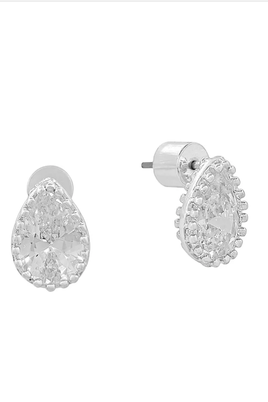 Teardrop Crystal Stud Earrings in Silver or Gold