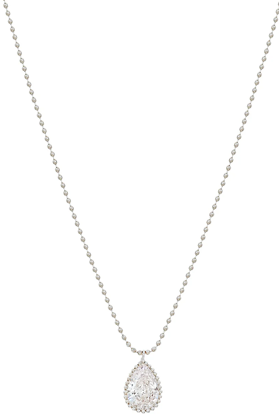 Teardrop Crystal Necklace in Gold or Silver