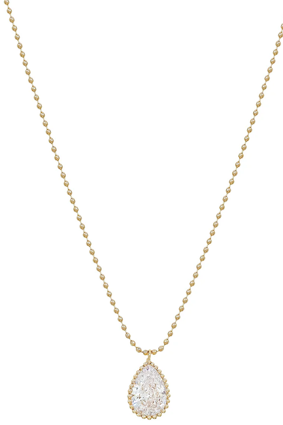 Teardrop Crystal Necklace in Gold or Silver