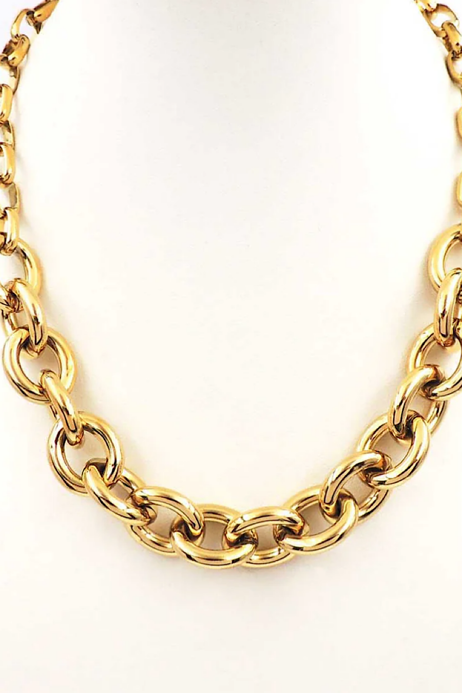 Chunky Stainless Steel Gold Chain Necklace