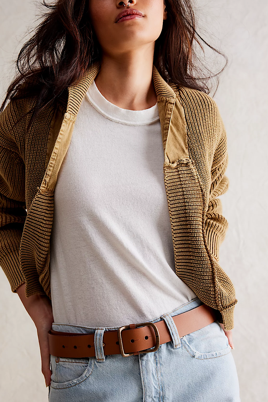 Free People Gallo Leather Belt Cognac