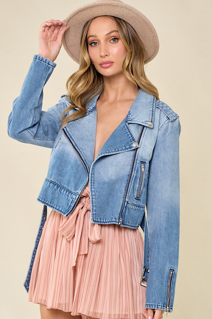 Saints &amp; Hearts Denim Moto Jacket
