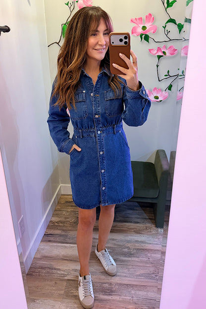 Center of Attention Denim Mini Dress