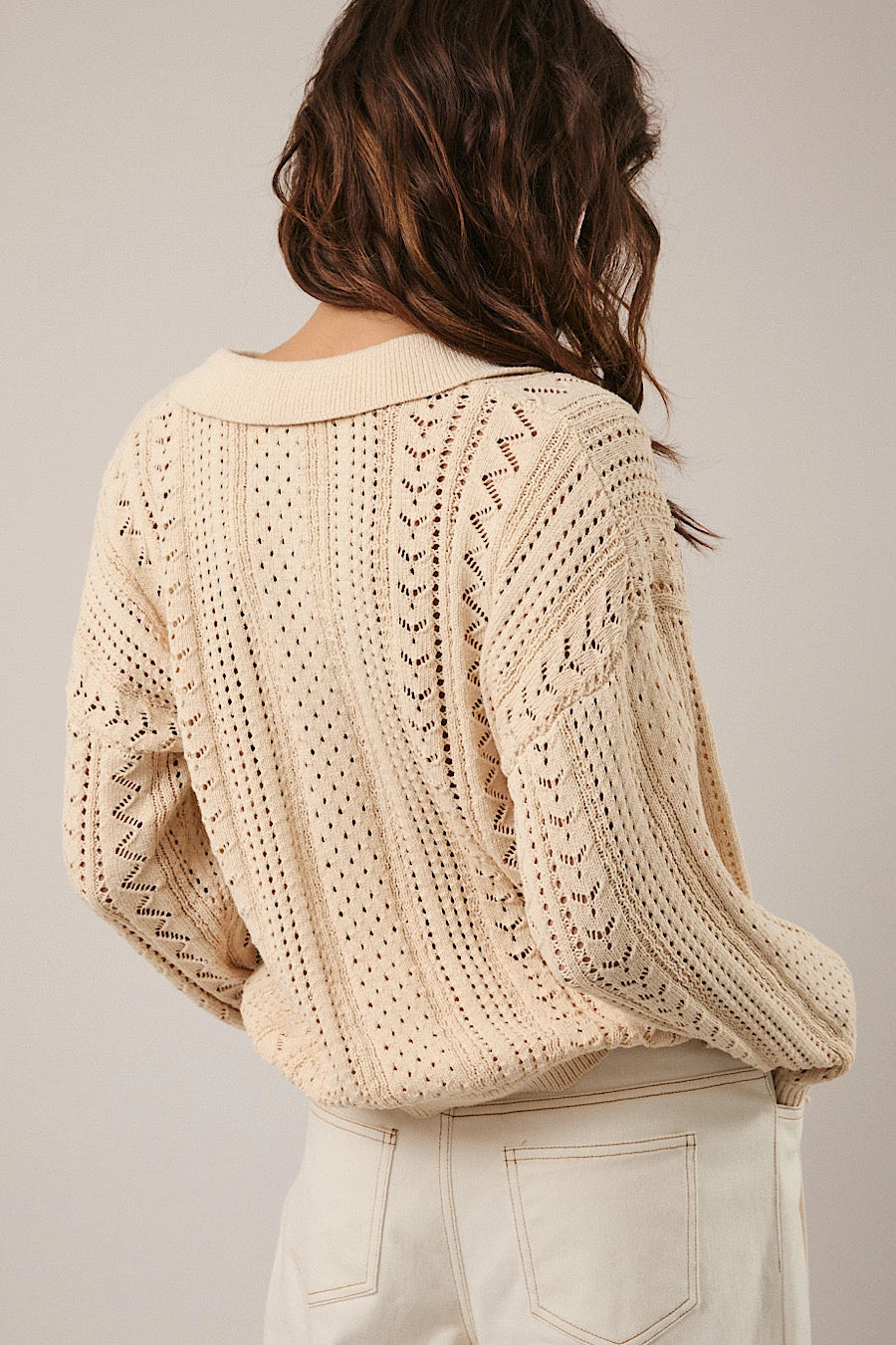 Start Me Up Crochet Open Knit Top