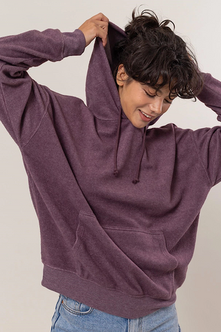 Plum Fleece Hooded Sweater