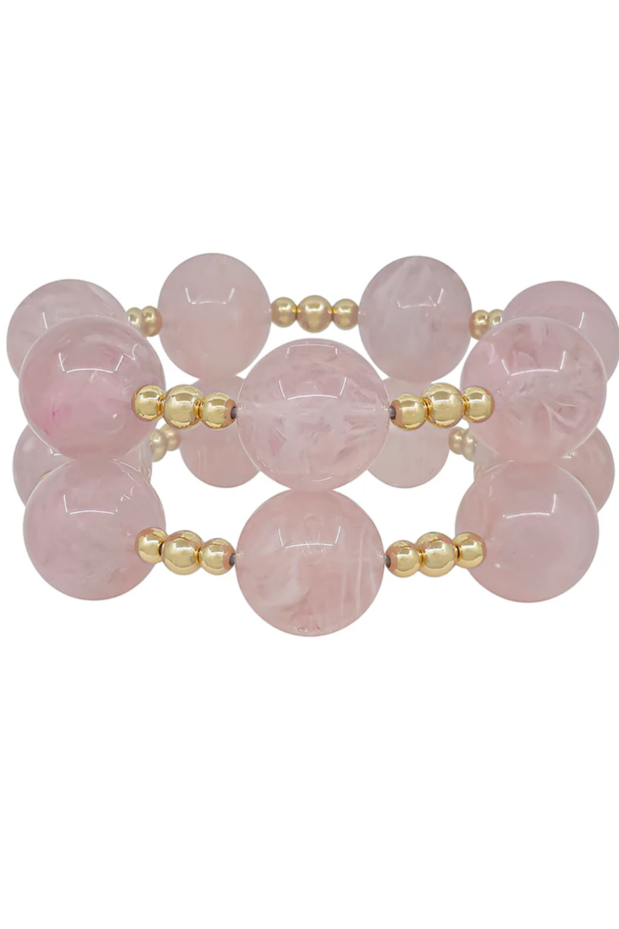 Large Beaded Bracelet Set in Blue or Pink