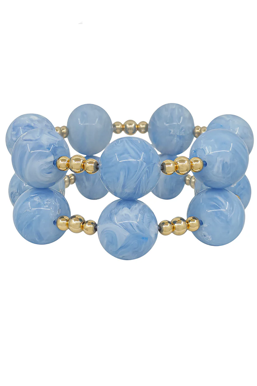 Large Beaded Bracelet Set in Blue or Pink