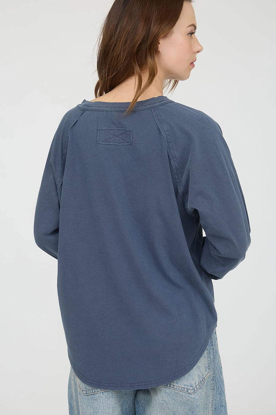 USA Raglan Long Sleeve Tee Navy