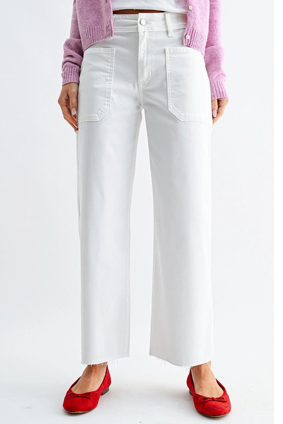 Still Standing Utility Wide Leg Jeans White