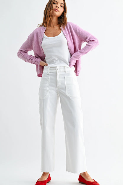 Still Standing Utility Wide Leg Jeans White