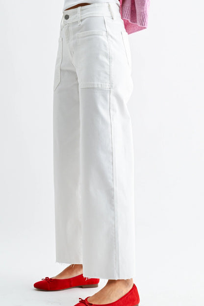 Still Standing Utility Wide Leg Jeans White