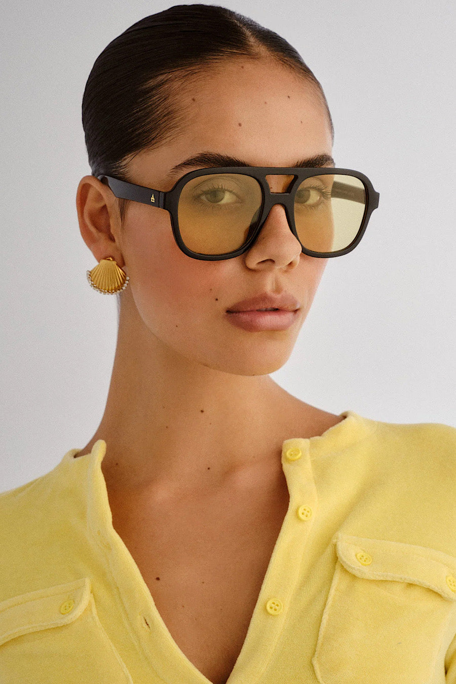 AIRE Whirlpool Sunglasses in Black &amp; Citrine