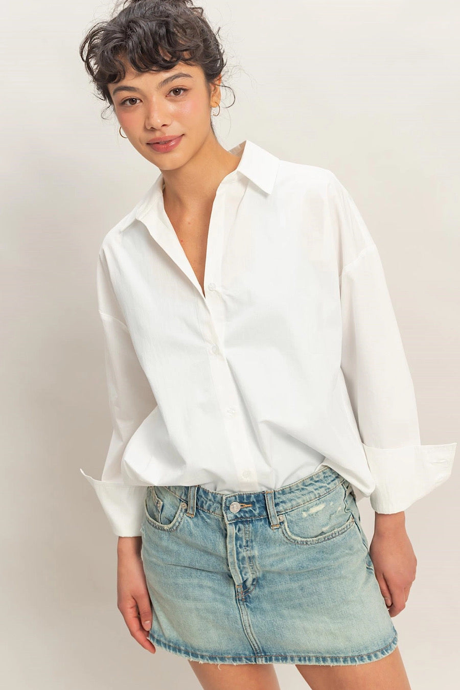 Fresh Start White Poplin Shirt