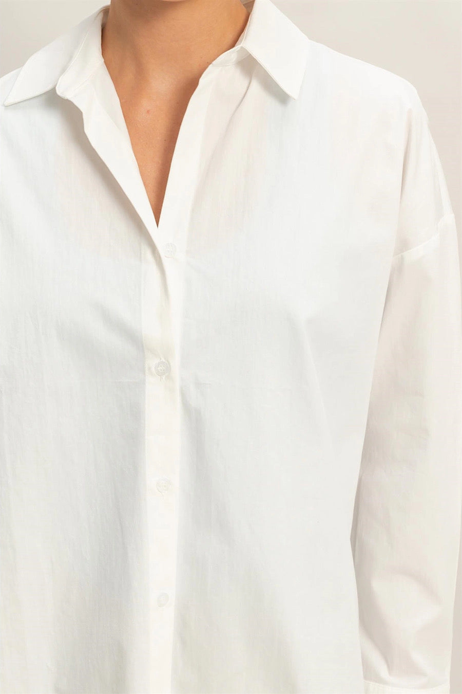 Fresh Start White Poplin Shirt