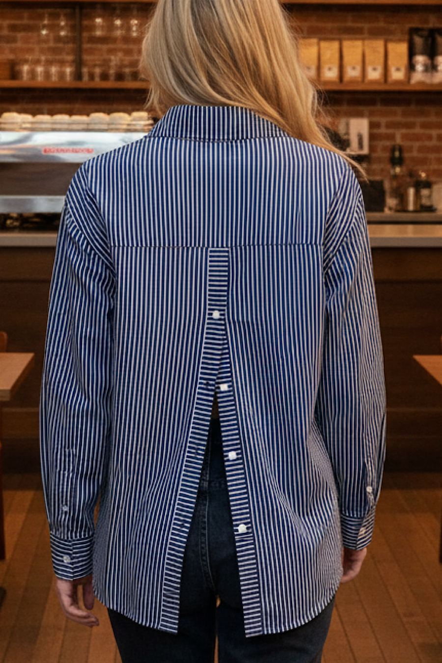 I’m Back Striped Dual Button Down Shirt