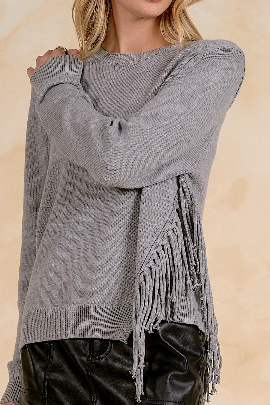 Wild Heritage Fringe Sweater Grey