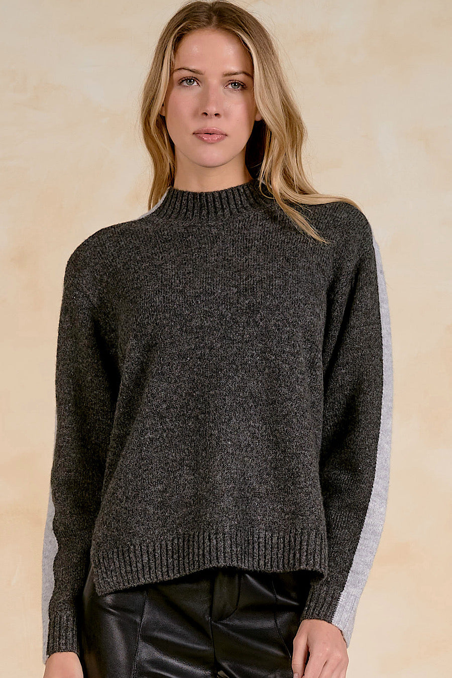 Pick a Side Double Sided Sweater Grey