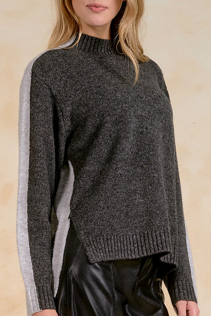 Pick a Side Double Sided Sweater Grey