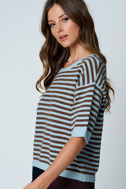 Chill Whispers Striped Button Back Top