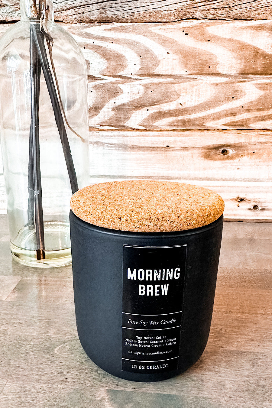Matte Black Candle in Morning Brew