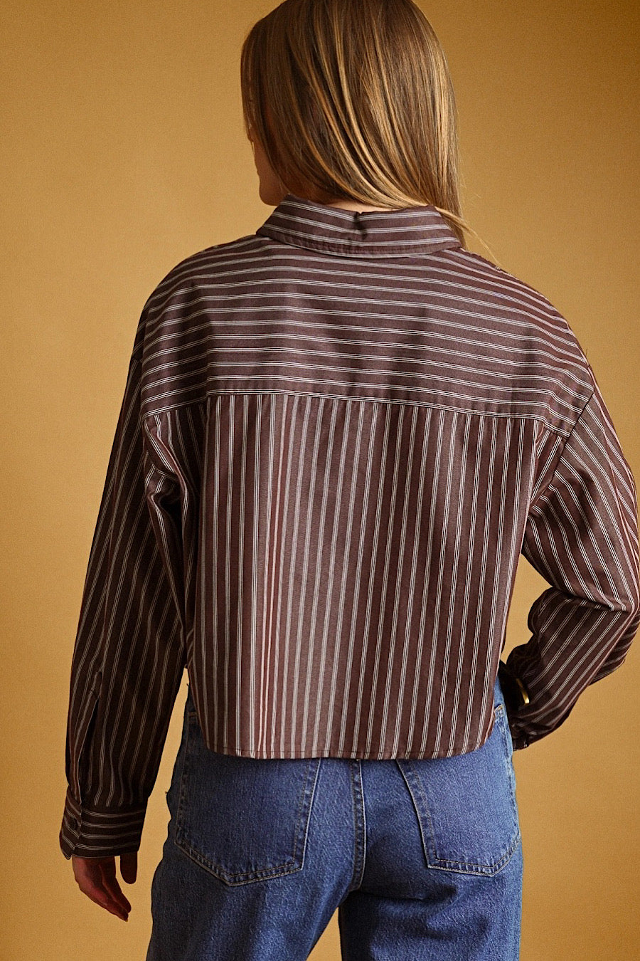 Flip the Switch Striped Cropped Shirt