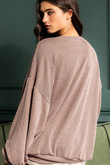 Sunday Morning Corded Sweatshirt Mocha