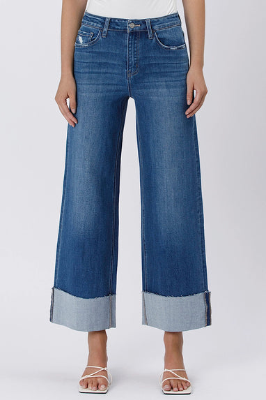 Upstate Cuffed Wide Leg Jeans