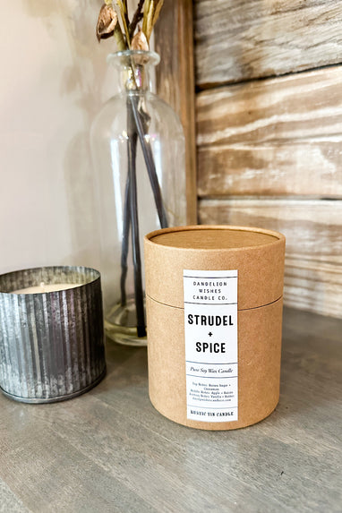 Rustic Galvanized Candle in Strudel + Spice w/Box