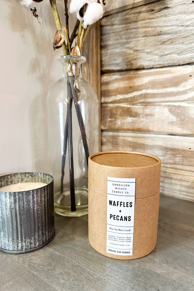 Rustic Galvanized Candle in Waffles + Pecans w/Box