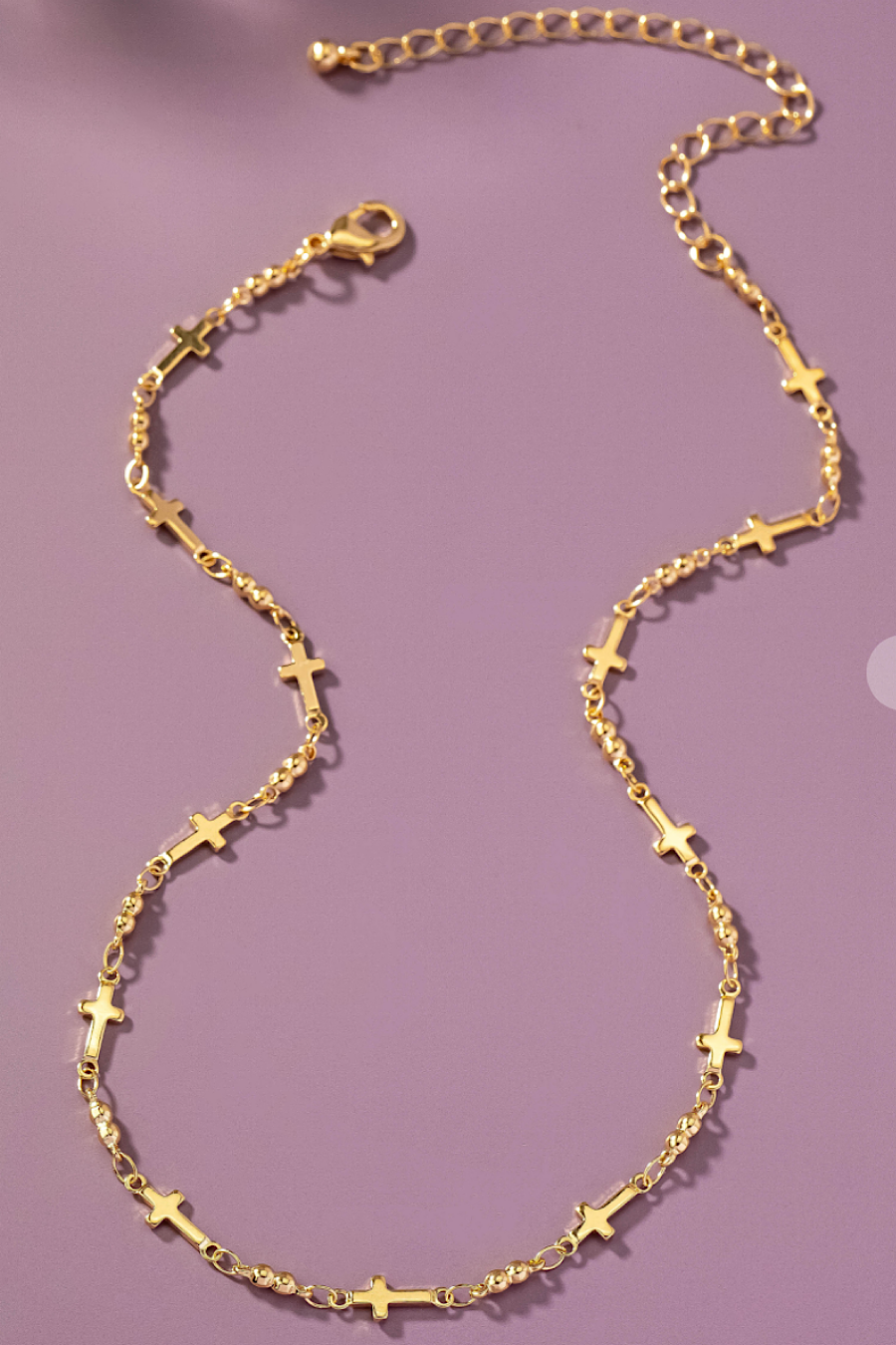 Sideway Cross Choker Chain Necklace