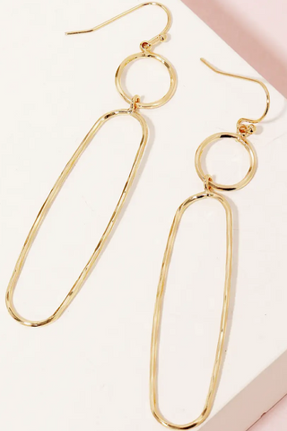 Wire Oval Shape Dangle Earrings