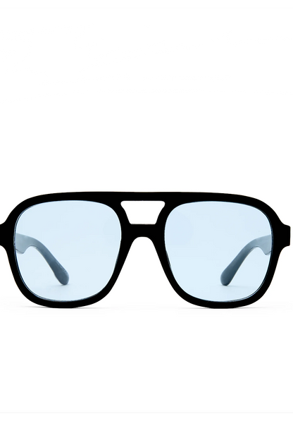 AIRE Whirlpool Sunglasses in Black &amp; Blue Tint