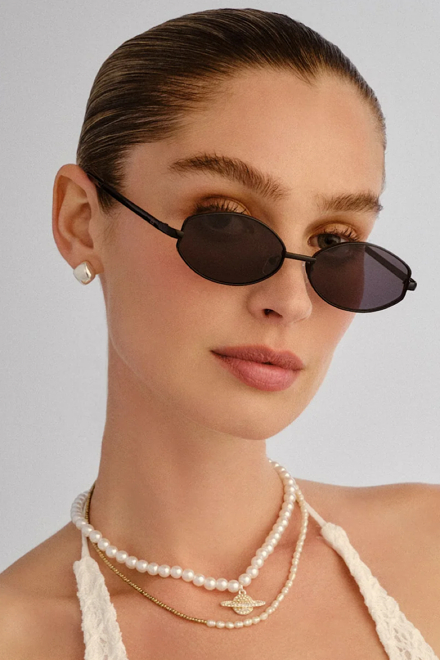 AIRE Objective Oval Sunglasses in Black, Brown or Gold
