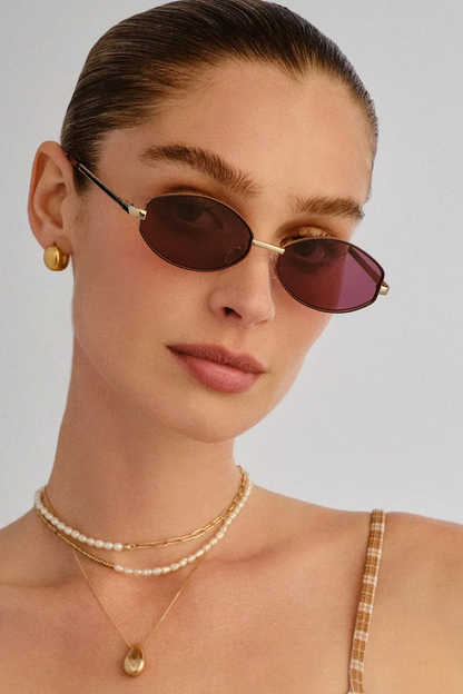 AIRE Objective Oval Sunglasses in Black, Brown or Gold