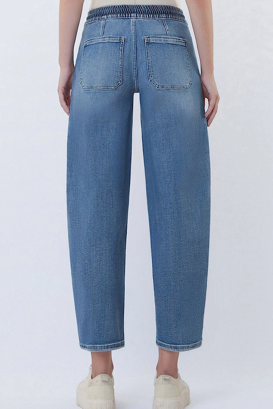 Upstanding Drawstring Barrel Jean