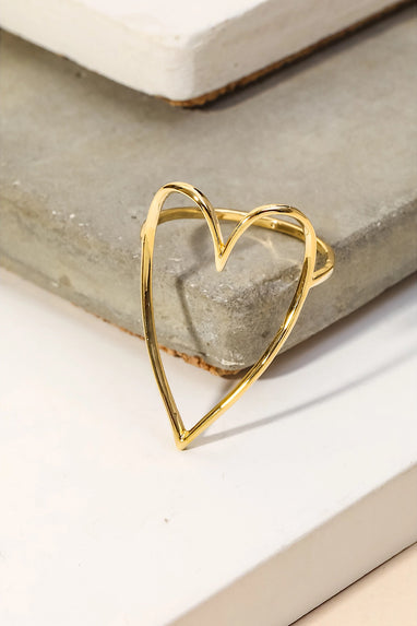 Heart Cutout Ring in Gold or Rose Gold