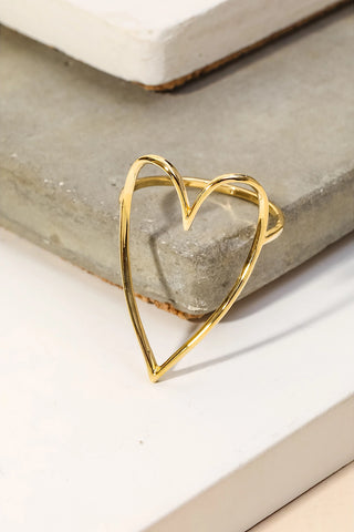 Heart Cutout Ring in Gold or Rose Gold