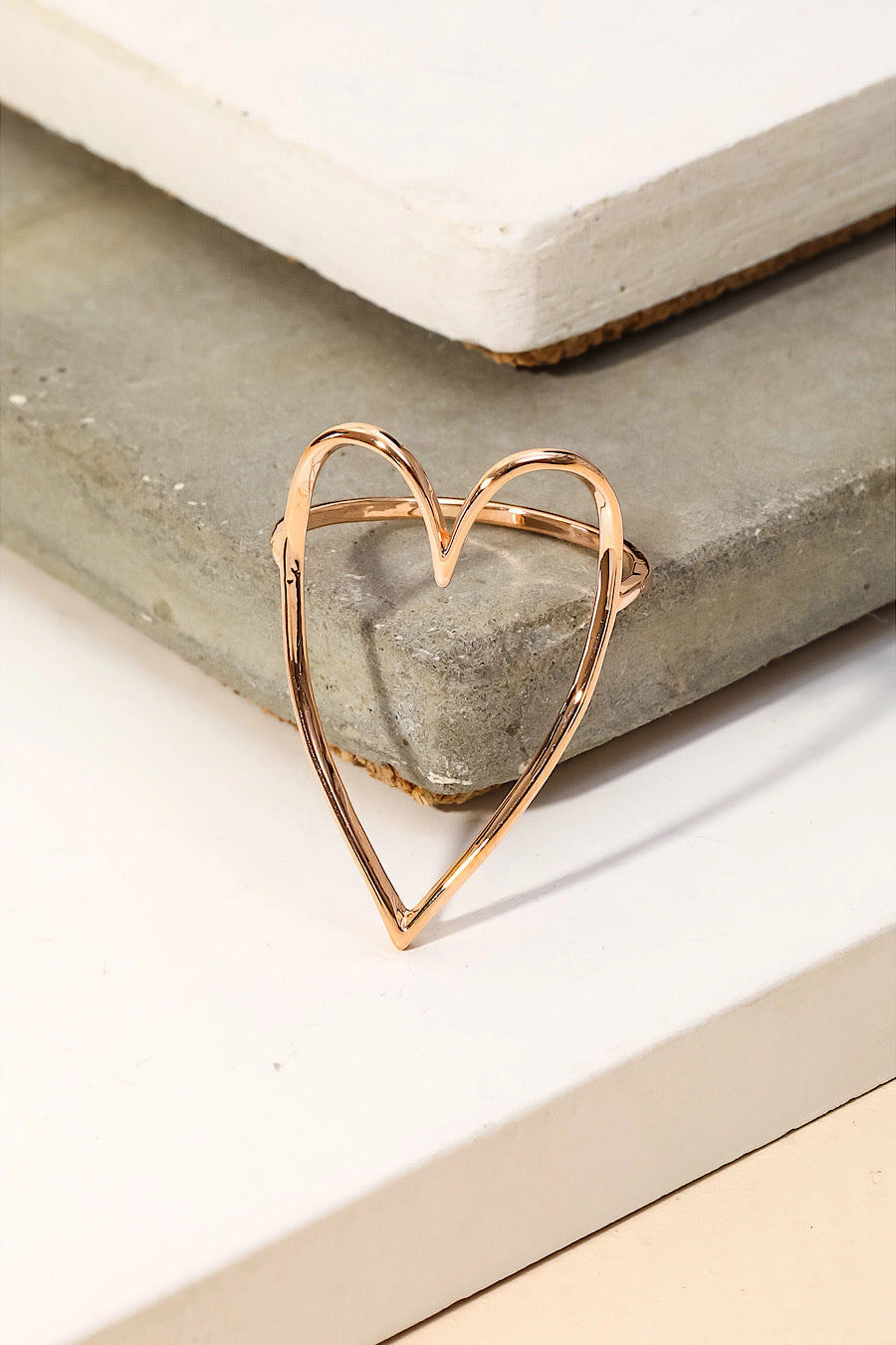 Heart Cutout Ring in Gold or Rose Gold