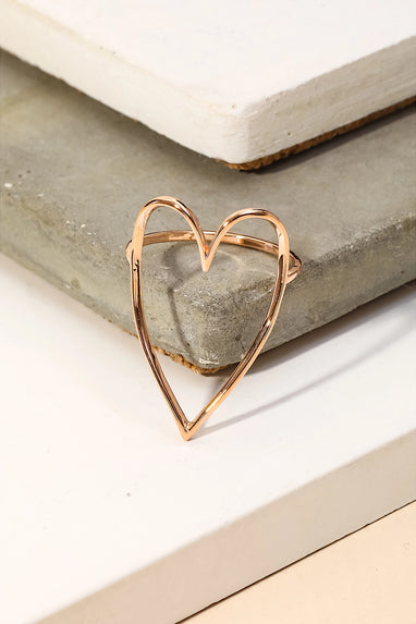 Heart Cutout Ring in Gold or Rose Gold