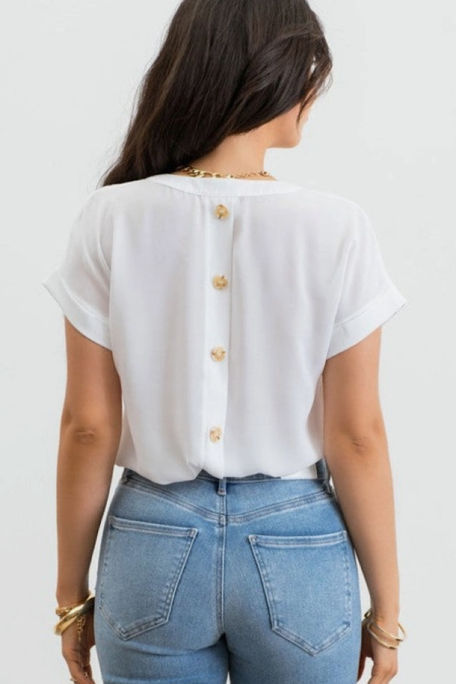 Be My Guest Button Back Blouse