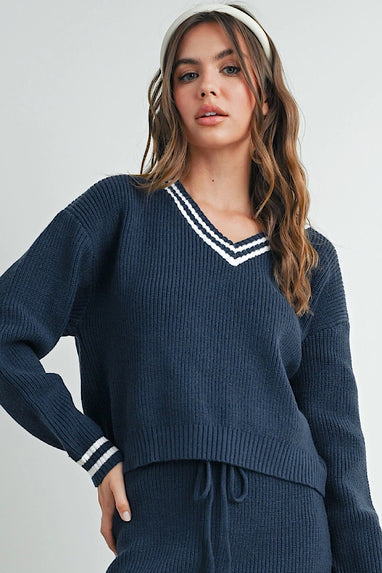 Be a Good Sport V-Neck Sweater