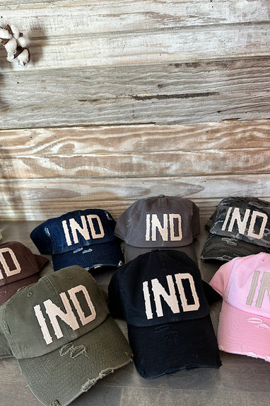 IND Indiana Initial Patch Hat in Several Colors