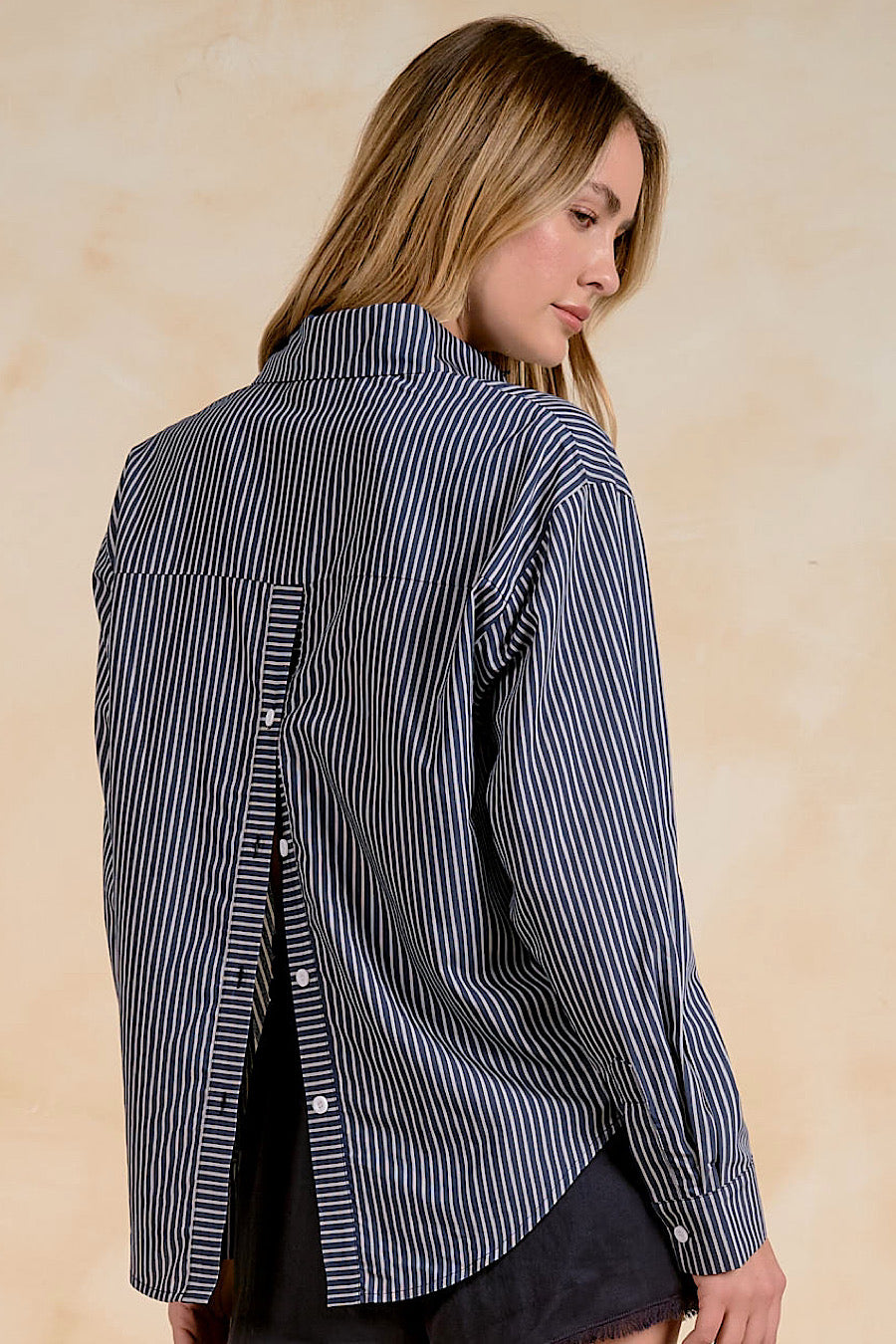 I’m Back Striped Dual Button Down Shirt