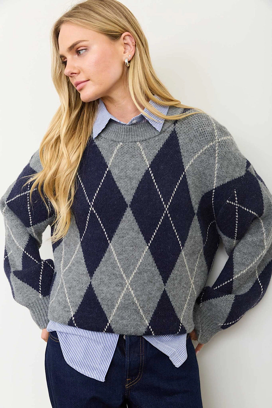 Mondays Goals Argyle Sweater