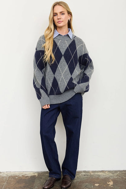 Mondays Goals Argyle Sweater