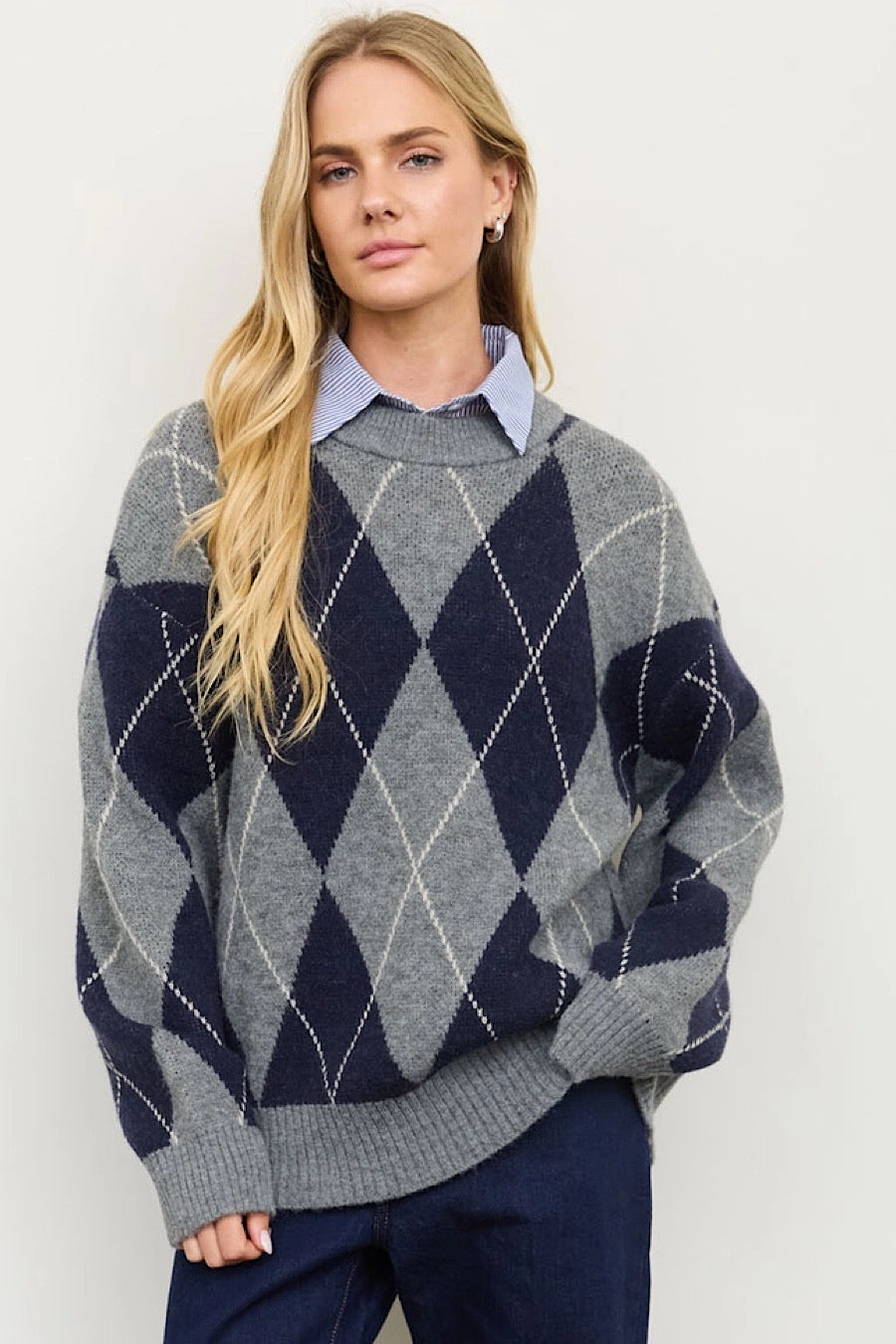 Mondays Goals Argyle Sweater