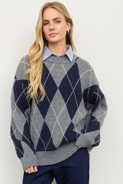Mondays Goals Argyle Sweater