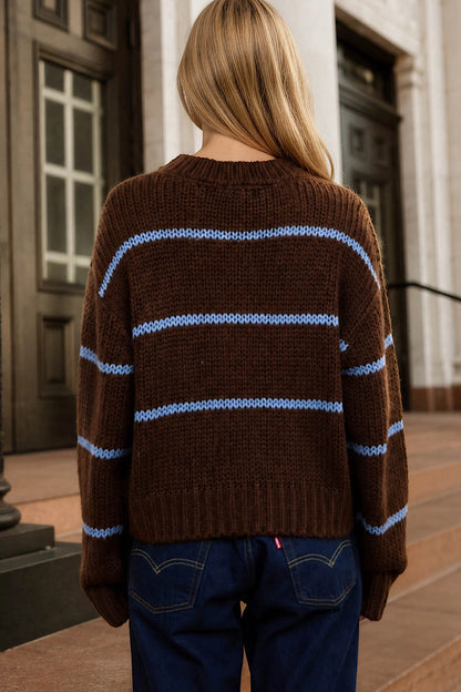 Harmony Striped Jacquard Cardigan Sweater