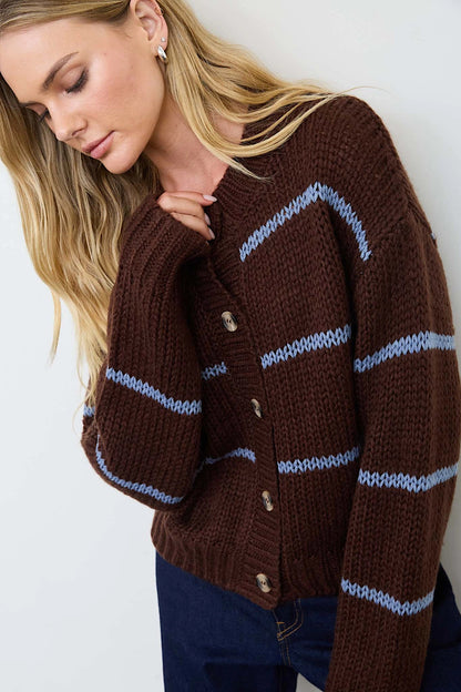Harmony Striped Jacquard Cardigan Sweater