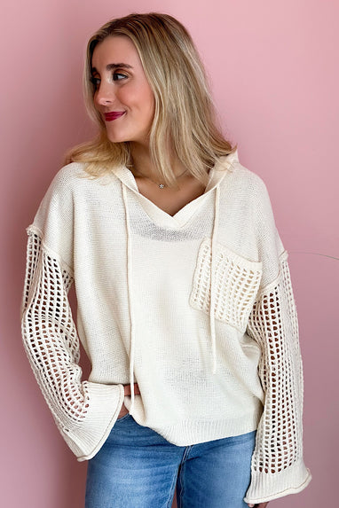 Crochet Hooded Pullover Sweater